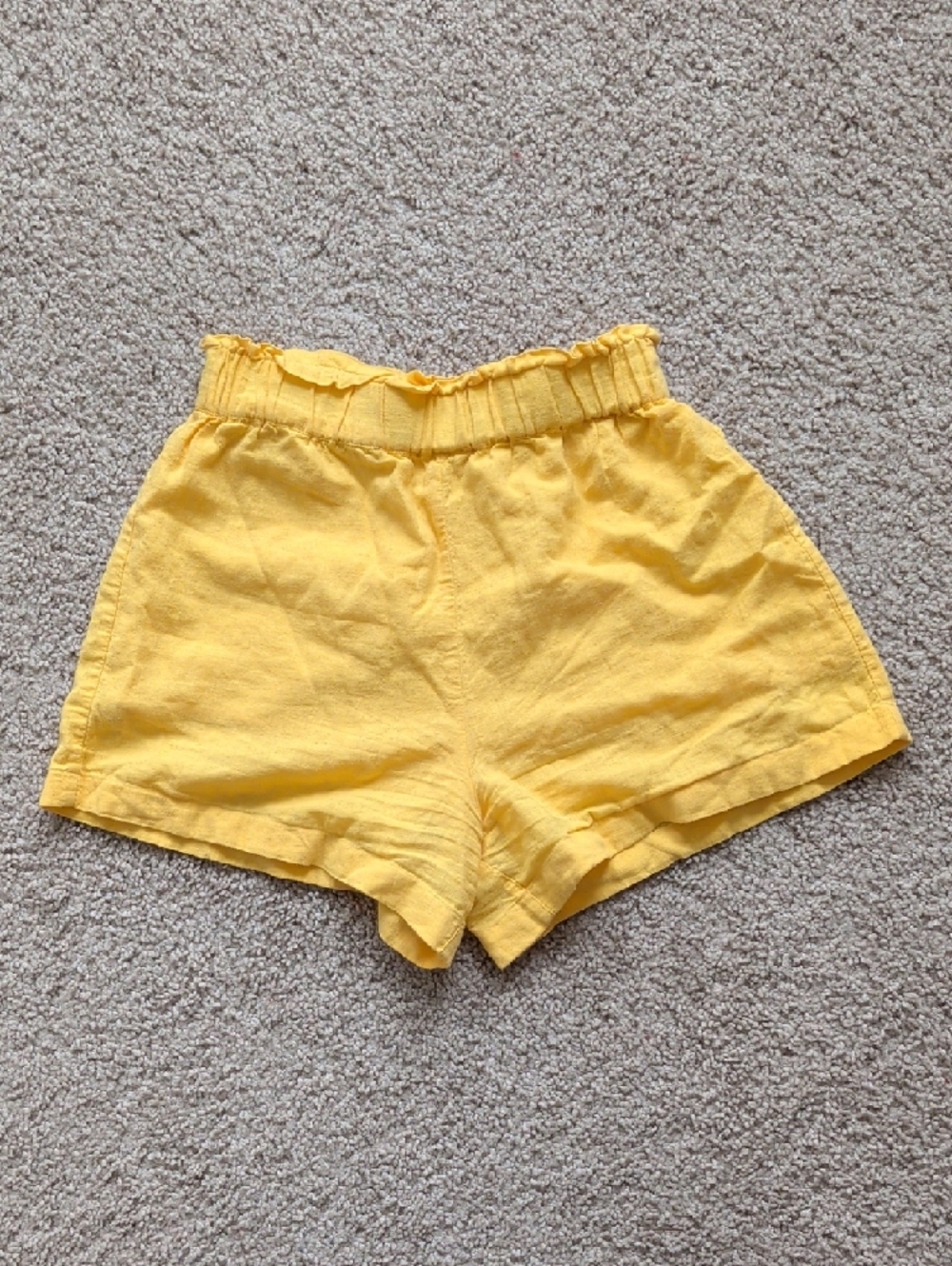 Abercrombie & Fitch Yellow High Waist Linen Shorts
